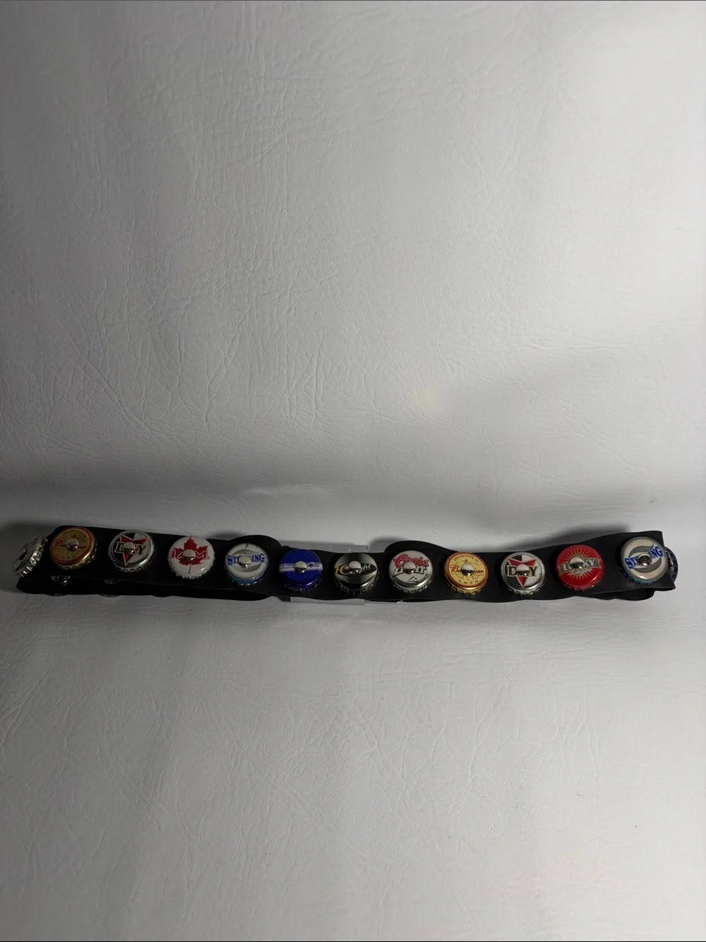 Vintage LE LittleEarth Bottle Cap Seat Belt Buckle Belt Size Medium